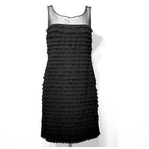 BCBGMAXAZRIA Black Tired Lace Dress